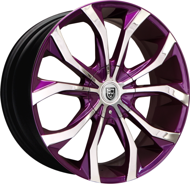 Optional chrome with purple accent.