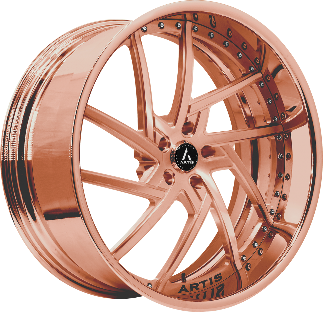 Artis Forged Fairfax wheel with Custom Rose Gold finish