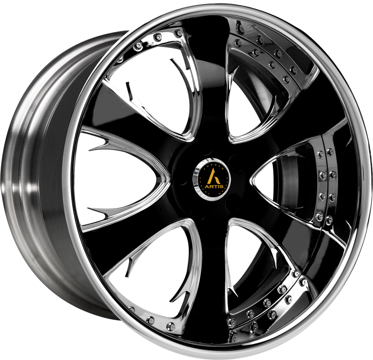 Artis Forged Cruces wheel with Black and Chrome finish