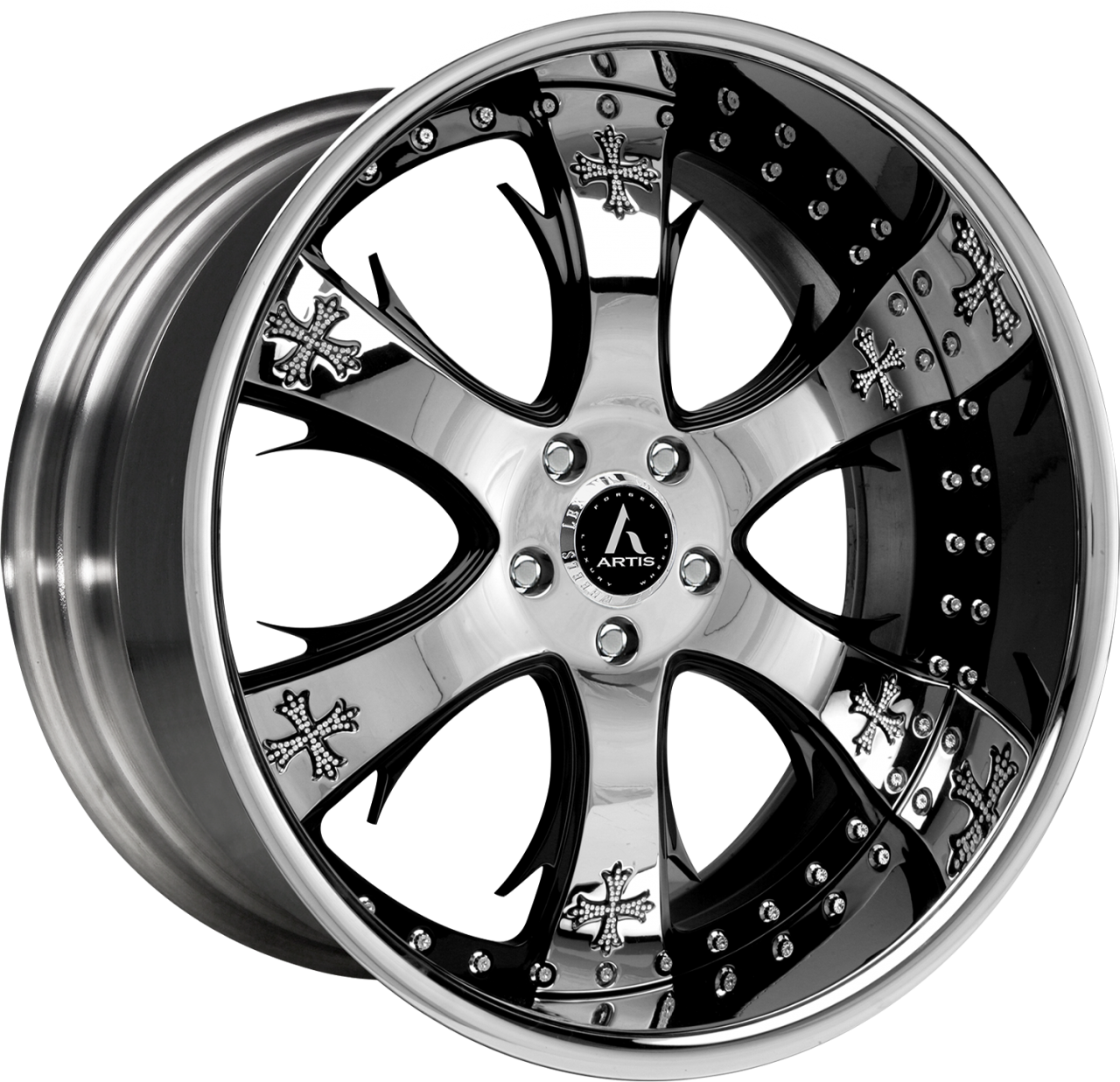 Artis Forged Cruces wheel with Chrome and Black finish