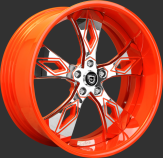 Custom - Chrome and orange finish.