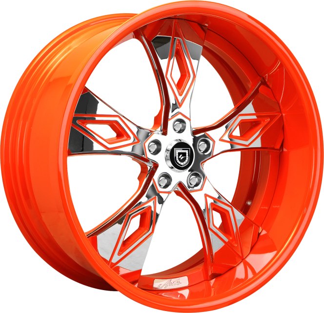 Custom - Chrome and orange finish.