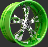 Custom - Chrome and green finish.