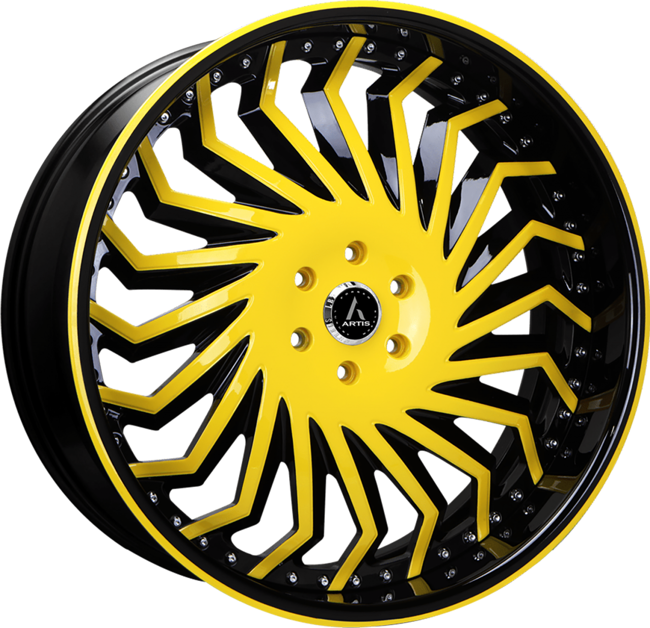 Artis Forged Hype wheel with Custom Yellow and Black finish