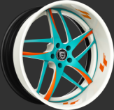 Custom - Blue, Orange, and white finish.