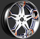 Custom - White, Blue, and Orange Finish