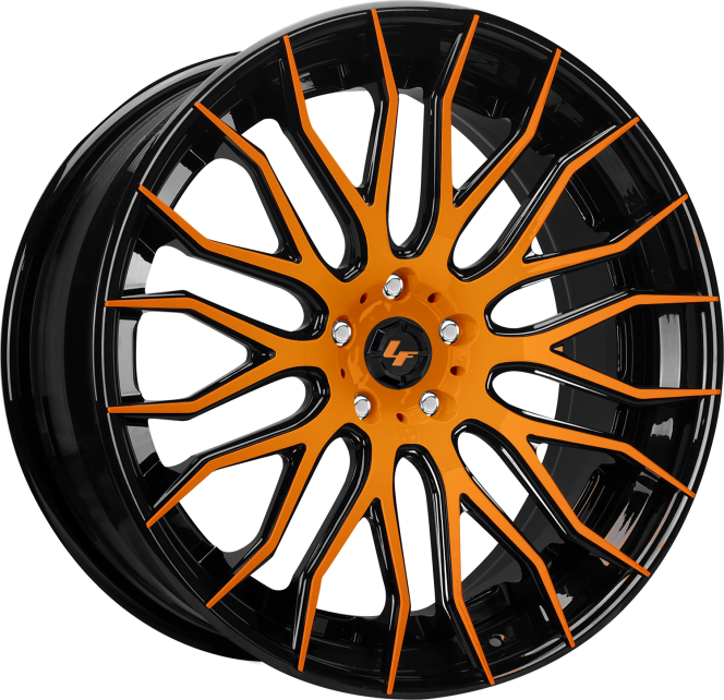 Custom - black and orange finish.