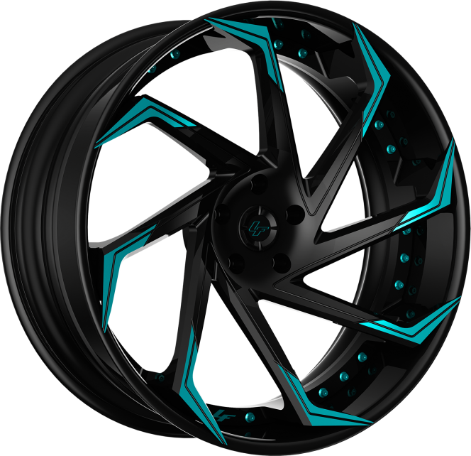 Custom - Black and Teal Finish.