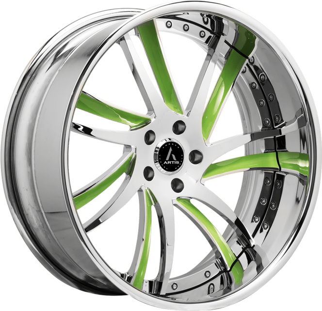 Chrome with Green Accents