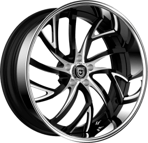 LF-745 - BrushedGloss Black with Chrome Lip