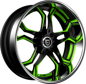 LF-752 - Custom - Black and Green Finish