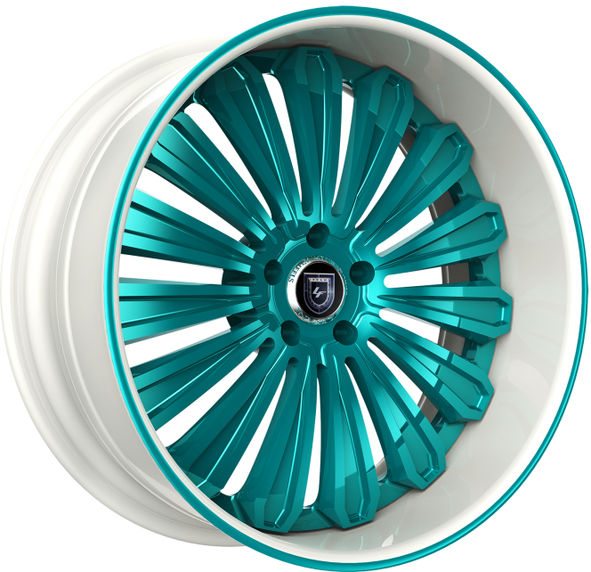 LF-757 – Custom – White and Teal Finish