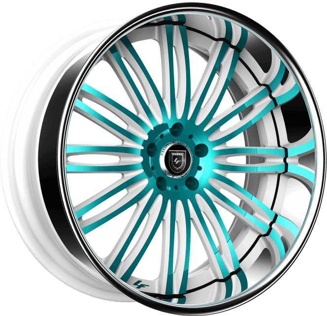 LF-758 – Custom – White and Teal Finish