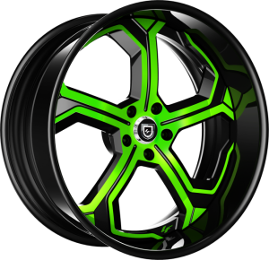 LF-764 - Custom - Black and Green Finish