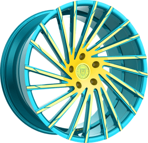 Custom Blue & Yellow Finish