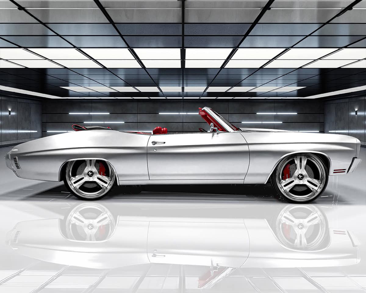 Luxury Lexani LF-Tressa convertible in a modern showroom setting.