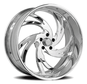 High-quality chrome alloy wheel by Lexani for luxury vehicles.