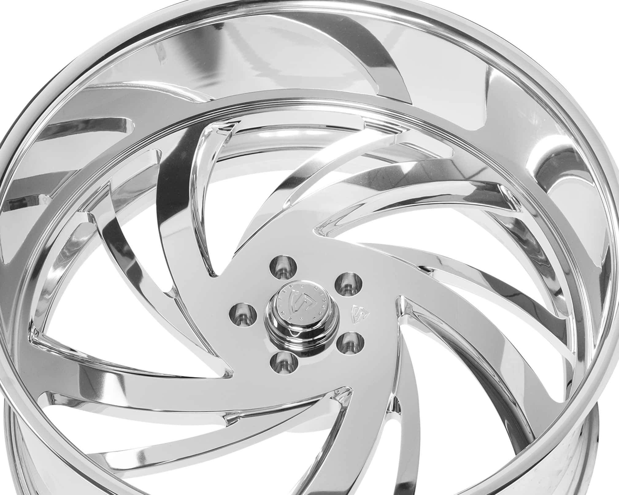 Custom chrome Cobra wheel for luxury vehicles by Lexani.